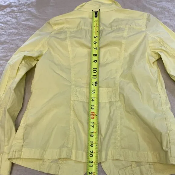 Chico’s Light Jacket Women’s Size 0 Yellow Zipper Pockets Long Sleeve - Picture 14 of 14